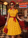 40er Shirtkleid mit Polka-Dots und Bindegürtel