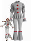 50er Clown-Set mit Pompon-Rüschen-Top und Hose