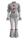 50er Clown-Set mit Pompon-Rüschen-Top und Hose