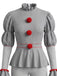 50er Clown-Set mit Pompon-Rüschen-Top und Hose