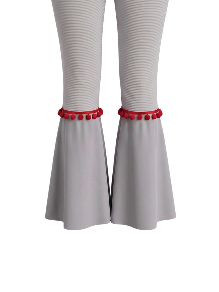 50er Clown-Set mit Pompon-Rüschen-Top und Hose
