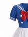Weiß-Blaues 50er Matrosen-Kleid Set