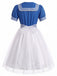 Weiß-Blaues 50er Matrosen-Kleid Set