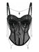 Schwarzer 80er Gothic Korsett mit Perlen