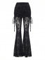 Schwarze 70er Spitzenhose mit Rockoptik und Schlagbein