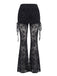 70er Spitzen-Schlaghose mit Rock-Overlay und Raffung