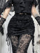 70er Spitzen-Schlaghose mit Rock-Overlay und Raffung