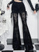 70er Spitzen-Schlaghose mit Rock-Overlay und Raffung