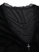 Schwarzes 70er Gothic Samtkleid mit Spitze und Fledermausärmeln
