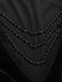 Schwarzes 70er Gothic Samtkleid mit Spitze und Fledermausärmeln