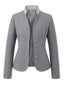 Graue 50er Jacke mit Stehkragen und Zickzack-Besatz