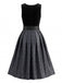 Schwarzes & Weißes 50er Kleid mit Herzausschnitt und Besatz