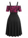 Rosa 50er Halloween Gothic Korsett-Kleid mit Blumen