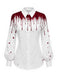 40er Halloween-Hemd mit Blutflecken-Print