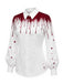 40er Halloween-Hemd mit Blutflecken-Print