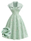 40er Set mit Bolerojacke und Satin-Blumenkleid mit Herzausschnitt
