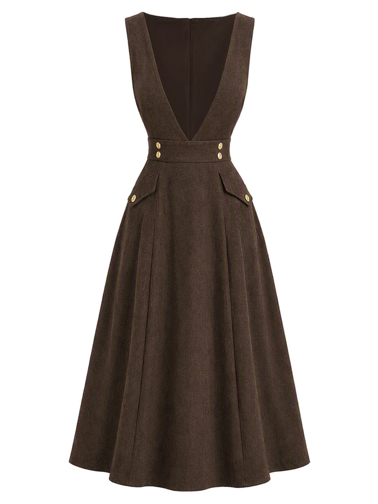 70er Set aus Blumenbluse & Trägerkleid mit Taschen