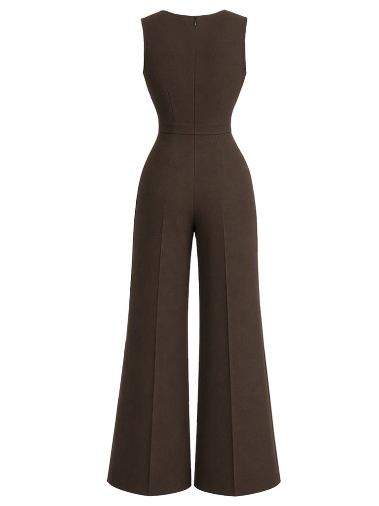 30er Bluse & Jumpsuit Set mit Bischofsärmeln und Taschen