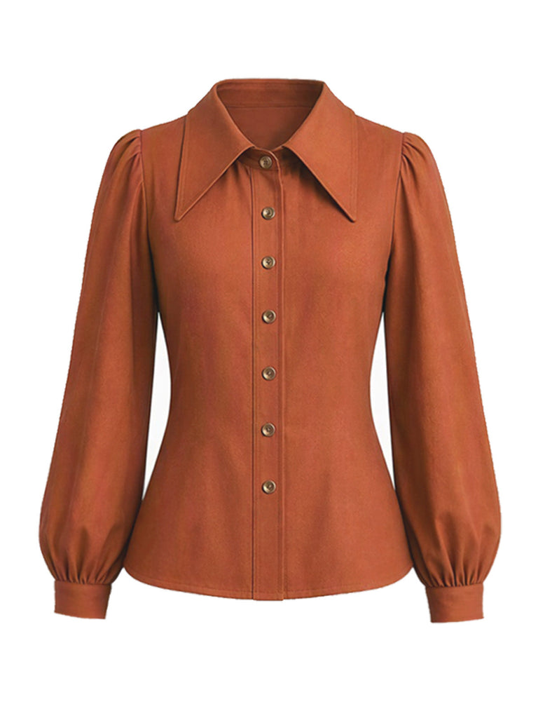 30er Bluse & Jumpsuit Set mit Bischofsärmeln und Taschen