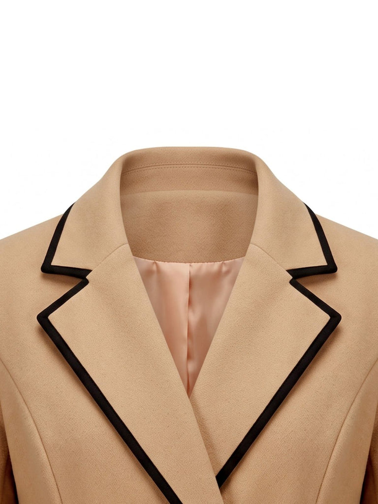 40er Jacke mit Revers und Kontrastpaspel