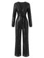 30er Jumpsuit mit Pailletten und langen Ärmeln