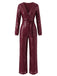 30er Jumpsuit mit Pailletten und langen Ärmeln