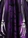 50er Gothic Halloween Skelett-Kleid mit Glockenärmeln