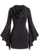 60er Halloween Kleid mit V-Ausschnitt und Bindung