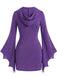 60er Halloween Kleid mit V-Ausschnitt und Bindung