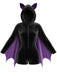 [Vorverkauf] Lila 60er Halloween Batgirl Samt-Romper mit Fledermausärmeln und Katzenohren-Kapuze