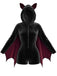 [Vorverkauf] Lila 60er Halloween Batgirl Samt-Romper mit Fledermausärmeln und Katzenohren-Kapuze