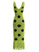80er Kleid mit Polka-Dots und Lochstrick