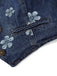 Blaues 70er Jeans-Weste & Hose Set mit Gänseblümchenstickerei