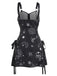 60er Halloween A-Linien-Kleid mit Sternen und Mond