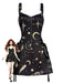 60er Halloween A-Linien-Kleid mit Sternen und Mond