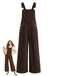 50er Cord-Latzhose mit Taschen und weitem Bein