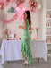 30er asymmetrisches Bodycon-Maxikleid mit Blumen-Print und Rüschen