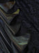 Schwarzer 30er Gothic Meerjungfrauenrock mit Metallic-Glanz und Spitze