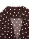 Braunes 60er Polka-Dot Kleid mit Reverskragen und Gürtel