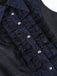Dunkelblaue 60er Gothic-Bluse mit Jacquard und Spitze
