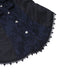 Dunkelblaue 60er Gothic-Bluse mit Jacquard und Spitze