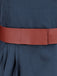 Marineblaues 70er Königin-Kostüm-Plisseekleid mit Cape