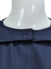 Marineblaues 70er Königin-Kostüm-Plisseekleid mit Cape