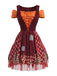 70er Rotkäppchen-Halloween-Kleid mit Kapuzen-Cape