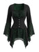70er Gothic Top mit Totenkopfspitze und Trompetenärmeln