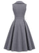 50er ärmelloses Midikleid mit Gürtel und Brosche