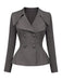 Dunkelgrauer 40er Blazer mit V-Ausschnitt