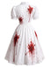 50er Krankenschwester-Kostümkleid mit Blutflecken-Print