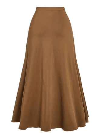 70er Boho Wildleder-Maxirock mit Schnürung und asymmetrischem Saum
