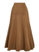 70er Boho Wildleder-Maxirock mit Schnürung und asymmetrischem Saum